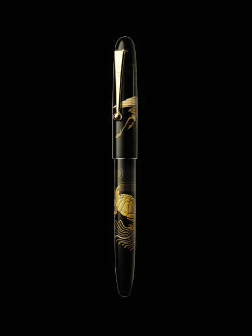 代引き手数料無料 NAMIKI 蒔絵万年筆 「鶴と亀」 中字 Crane