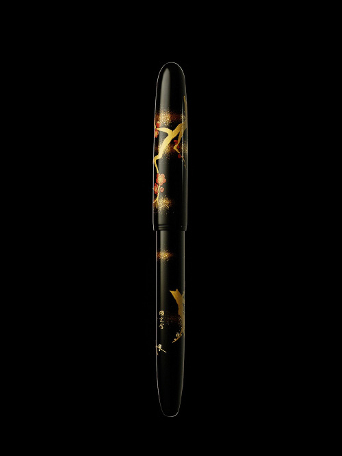2167様感謝‼️JAPAN蒔絵鷹の羽家紋と蝶鳥花五段重二枚蓋と重ね盆二枚木箱入 高級蒔絵万年筆NAMIKI(ナミキ)YUKARI Collection 波と千鳥
