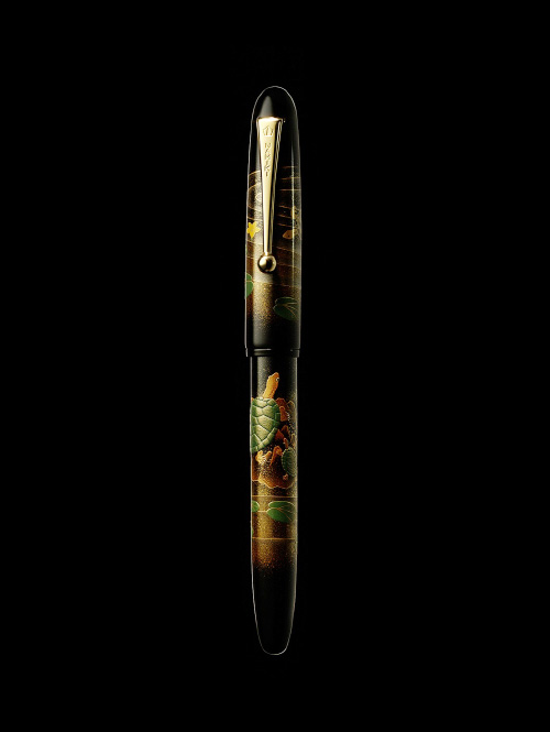 代引き手数料無料 NAMIKI 蒔絵万年筆 「鶴と亀」 中字 Crane